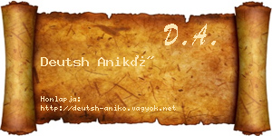 Deutsh Anikó névjegykártya