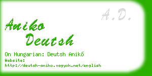 aniko deutsh business card