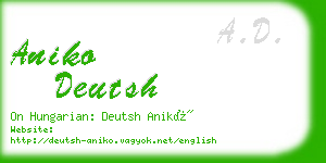 aniko deutsh business card